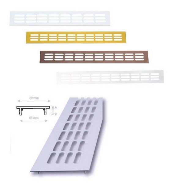 Mřížka 80 x 500 mm stříbrná (C 03171060) - Vybavení pro dům a domácnost Stavební prvky Mřížky větrací